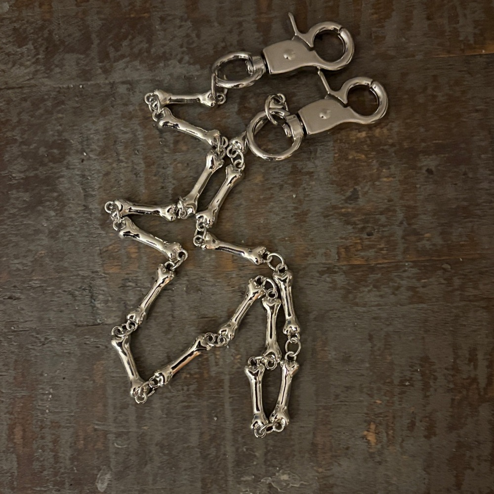 Silver Skeleton Wallet Chain Accessory